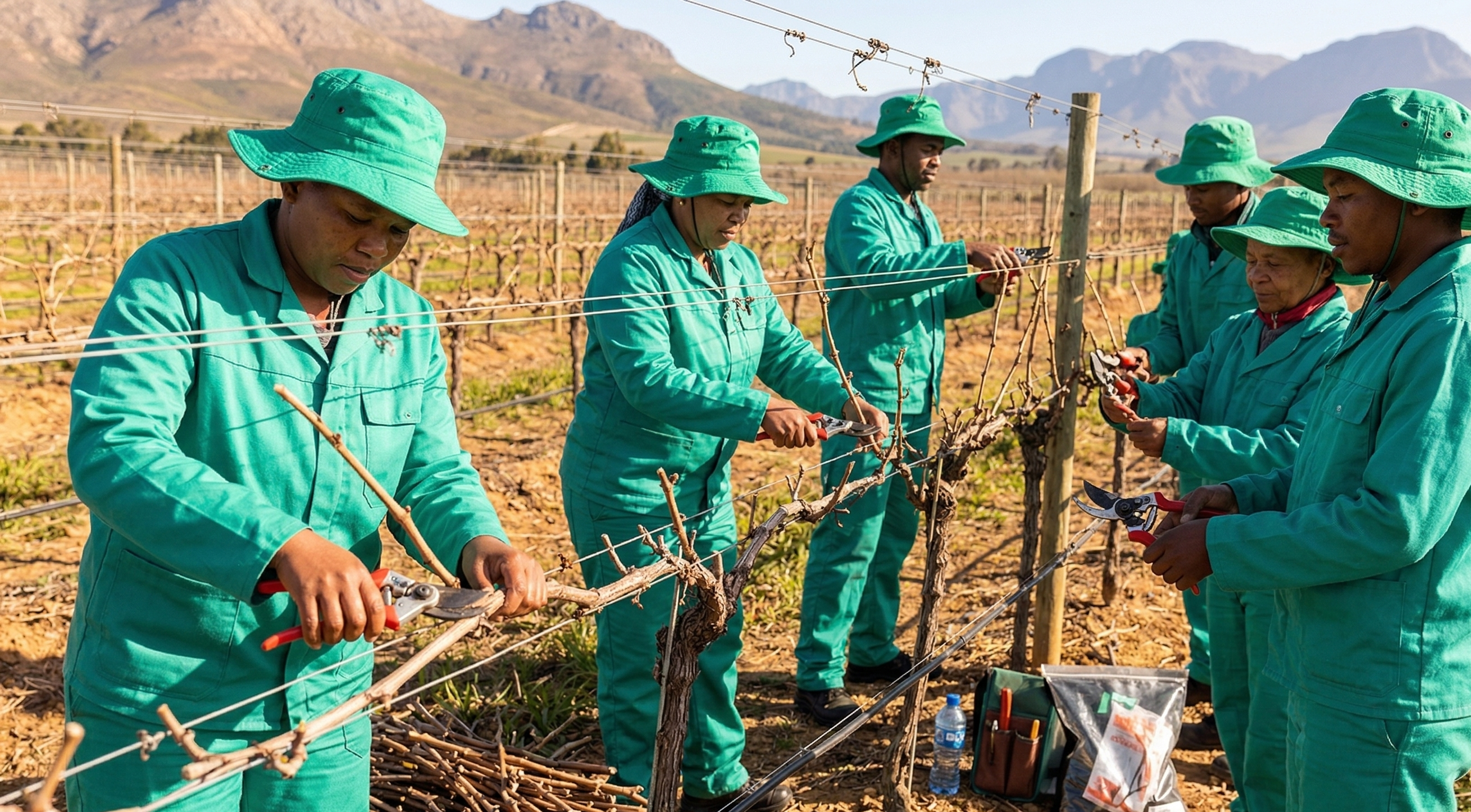 Team line pruning vines